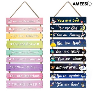 แผ่นป้ายไม้ ลาย Ameesi สร้างแรงบันดาลใจ สําหรับแขวนตกแต่งผนังห้องนอนเด็กวัยรุ่น หอพัก ห้องเด็กเล็ก