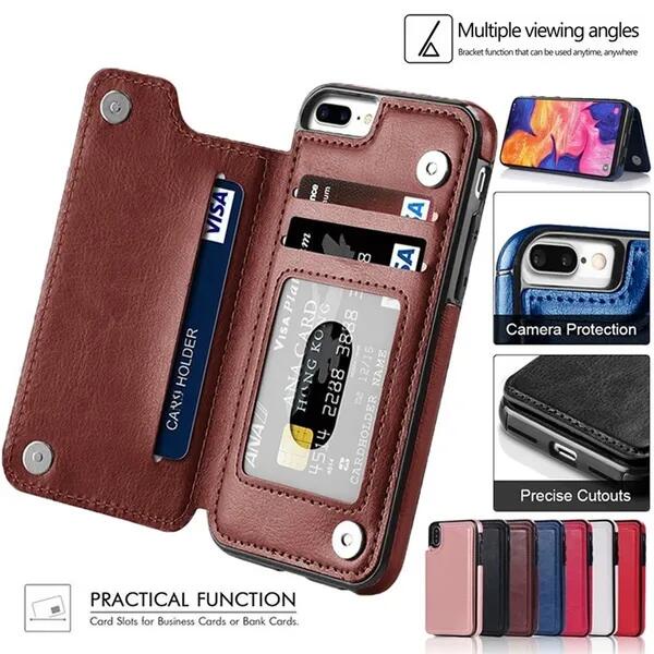 เคสโทรศัพท์ iPhone 6 6s Plus 7 8 Plus SE2020 X XS XR XS MAX เคสโทรศัพท์หนัง แบบฝาพับแม่เหล็ก พร้อมช่องใส่บัตร สําหรับ iPhone 6 6s Plus 7 8 Plus SE2020 X XS XR XS MAX