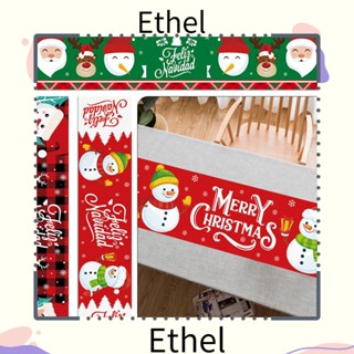 Ethel1 ผ้าปูโต๊ะ ผ้าโพลีเอสเตอร์ ลายคริสต์มาส สําหรับตกแต่งบ้าน