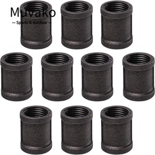 Muvako ข้อต่อท่อ หัวตรง 3/4 นิ้ว สไตล์วินเทจ สีดํา 10 ชิ้น