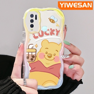 เคสโทรศัพท์มือถือแบบนิ่ม ใส กันกระแทก ลายการ์ตูนหมีนําโชค สีมาการอง สําหรับ VIVO Y30 Y30i Y50