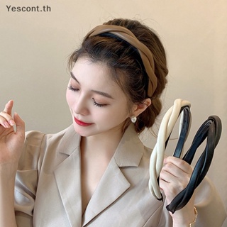 Yescont ที่คาดผมหนังถัก กันลื่น สไตล์วินเทจ