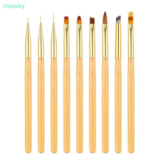 [risesky] แปรงปากกาเพ้นท์เล็บเจล UV สําหรับตกแต่งเล็บ DIY