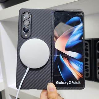 สําหรับ Samsung Galaxy Z Fold 4 3 เคส ELVEV กันลื่น ธุรกิจ เคฟล่าแท้ บางเฉียบ ป้องกันลายนิ้วมือ