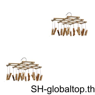 1/2 ไม้ไผ่ 16 คลิป ราวตากผ้า พับ ชุดชั้นใน ที่หนีบผ้า ตะขอ ม้า ที่แขวนถุงเท้า ซักรีด