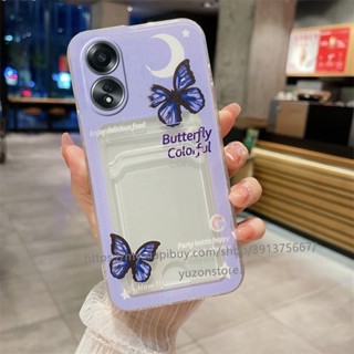 พร้อมส่ง เคสโทรศัพท์มือถือแบบนิ่ม ลายดอกไม้ พร้อมช่องใส่บัตร สําหรับ OPPO A58 A57 A77 A77s A17 A17k A96 A76 4G 5G 2023 เคส Phone Case