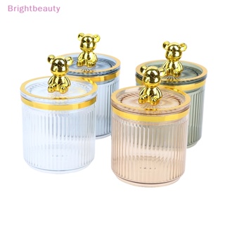 Brightbeauty กระปุกอะคริลิคใส ลายหมีน่ารัก สําหรับใส่เครื่องสําอาง และหูฟัง