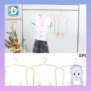 Diachath ไม้แขวนเสื้อ เฟอร์นิเจอร์จิ๋ว น่ารัก สําหรับบ้านตุ๊กตา 5 ชิ้น