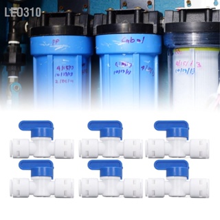 Leo310 10Pcs Inline ปิดบอลวาล์ว 1/4in OD พลาสติก Quick Connect อุปกรณ์สำหรับเครื่องกรองน้ำ RODI ระบบท่อท่อท่อ