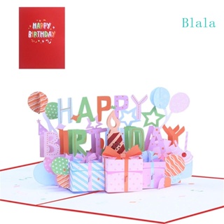 Blala โปสการ์ดอวยพรวันเกิด 3D เป่าเทียนได้ สําหรับงานปาร์ตี้