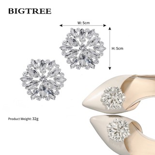 %Bigtreeหัวเข็มขัดรูปดอกไม้ประดับพลอยเทียมSC-J075RGREสําหรับรองเท้าเจ้าสาวงานแต่งงาน
