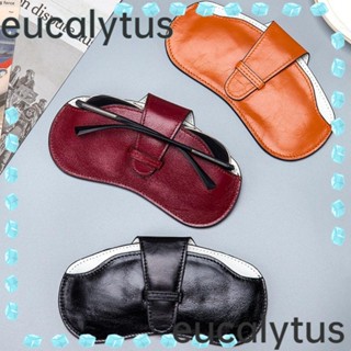 Eucalytus1 กระเป๋าใส่แว่นตากันแดด หนัง PU น้ําหนักเบา แบบพกพา สีพื้น สําหรับผู้หญิง