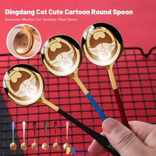 New Arrival Starbucks Stainless Steel Coffee Spoon Long Handle Doraemon Round Spoon MOLISA MOLISA