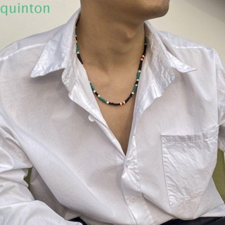 Quinton สร้อยคอลูกปัด หลากสี เรียบง่าย ไม่ซ้ําใคร สร้อยคอชายหาด ผู้หญิง กระดูกไหปลาร้า โซ่