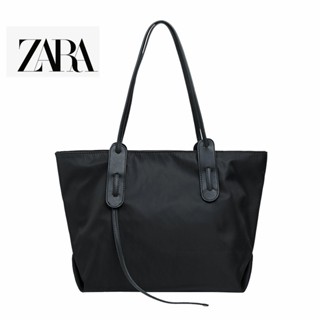 Zara กระเป๋าสะพายไหล่ กระเป๋าถือ ผ้าออกซ์ฟอร์ด ความจุขนาดใหญ่ เข้ากับทุกการแต่งกาย แฟชั่นเรียบง่าย สําหรับสตรี