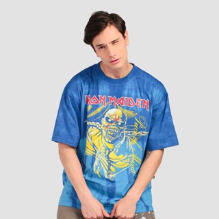 เสื้อยืด ขนาดใหญ่ พิมพ์ลาย Iron Maiden Mc.F Supply สีฟ้า