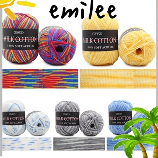 Emilee ตุ๊กตาไหมพรมขนสัตว์ 50 กรัม สําหรับถักโครเชต์ ผ้าพันคอ หมวก 2 ชิ้น