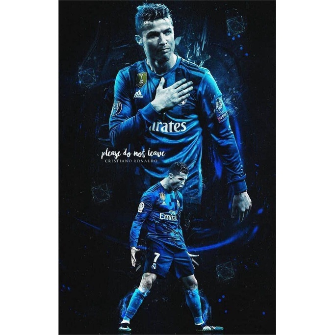 โปสเตอร์ผ้าใบ รูปฟุตบอล Ronaldo สําหรับแขวนตกแต่งผนังห้องนอนเด็กผู้ชาย