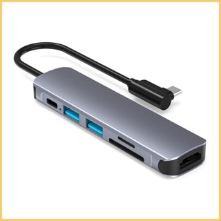 6-in-1 อะแดปเตอร์การ์ดรีดเดอร์ USB C Dock S-D/TF การ์ดรีดเดอร์ S-D/TF สําหรับแล็ปท็อป Type C อื่น ๆ