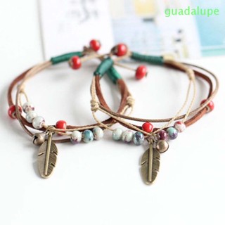 Guadalupe สร้อยข้อมือ ลูกปัดเซรามิค พอร์ซเลน สีบรอนซ์ สไตล์ชนเผ่า แฮนด์เมด เครื่องประดับแฟชั่น 1 ชิ้น