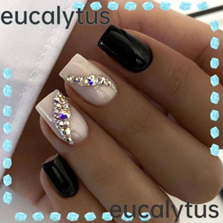 Eucalytus1 เล็บปลอม ถอดออกได้ สไตล์ฝรั่งเศส DIY 24 ชิ้น