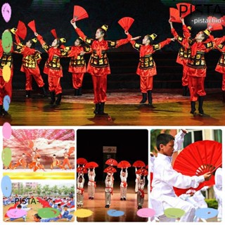 PISTA พัดพลาสติก สีดํา สีแดง สไตล์จีน สําหรับตกแต่งงานแต่งงาน