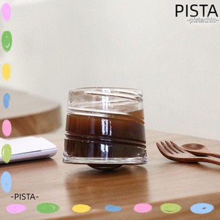 Pista แก้วกาแฟ ลาเต้ แบบใส ลายนูน สไตล์นอร์ดิก วินเทจ สร้างสรรค์