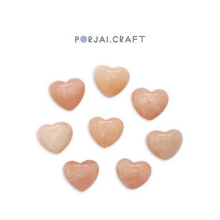 Orange Calcite Heart Beads ลูกปัดหัวใจแคลไซต์สีส้ม 16mm