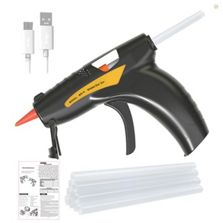 Tomobetter USB Lithium Electric Hot Melt Glue  Set With 50PCS Glue Sticks  0.7*150mm