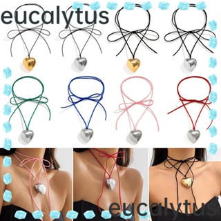 Eucalytus1 สร้อยคอ รูปหัวใจ ขี้ผึ้งกํามะหยี่ เครื่องประดับคอ เรียบง่าย