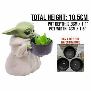 Baby Yoda Anime Figure Star Wars Yoda Flower Pot Yoda Master Dolls Cartoon Toy Yoda Grugo Creative Figure Home Ornaments Gift