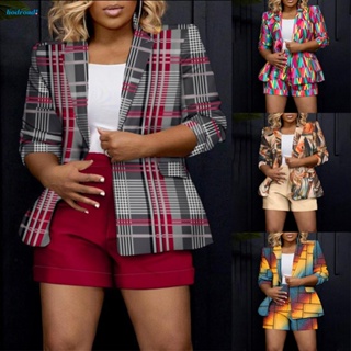 【HODRD】Colorful Print Bodycon Blazer Coat for Womens Autumn Outfit (70 130 characters)【Fashion】