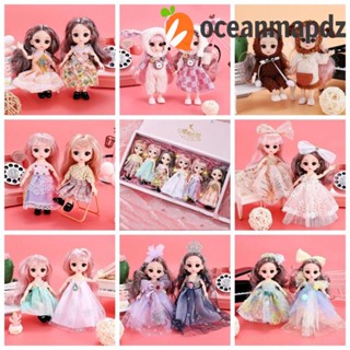 Oceanmapdz BJD ข้อต่อตุ๊กตาชุดแต่งตัวเสื้อผ้าแต่งงาน Kawaii DIY 3D ตาเจ้าหญิงตุ๊กตาของเล่นเด็กเด็กผู้หญิง