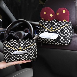 Creative Car Tissue Box Hanging Car Decoration Paper Extraction Box Automotive Tissue Case Female Online Influencer Simple Car Interior Decoration 3rI5