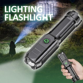 New Strong Flashlight USB Rechargeable Zoom LED Camping Household Flashlight