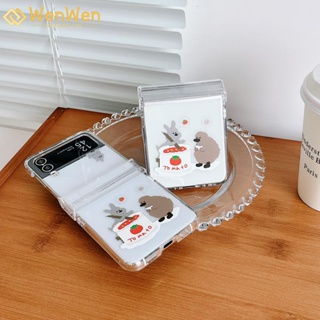 Wenwen เคสโทรศัพท์มือถือแฟชั่น ลายการ์ตูน Han Feng Daimeng สามชิ้น สําหรับ Samsung Z Flip5 Z Flip4 Z Flip3