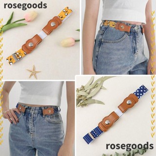 Rosegoods1 เข็มขัดผ้าใบ แบบยืดหยุ่น ไร้หัวเข็มขัด สําหรับเด็กผู้ชาย และเด็กผู้หญิง 2 ชิ้น