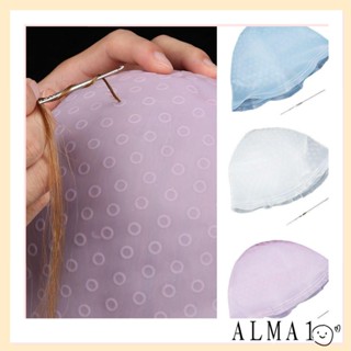 Alma หมวกไฮไลท์ผม หมวกระบายสี วัสดุหมวกสี เครื่องทําผม โครเชต์ ปลายสองด้าน