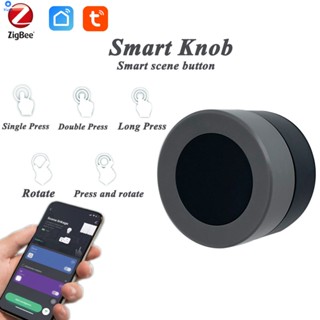 Tuya Zigbee Smart Knob Wireless Scene Switch Button Controller Battery Powered Automation Scenario For Tuya Devices 【bluey】