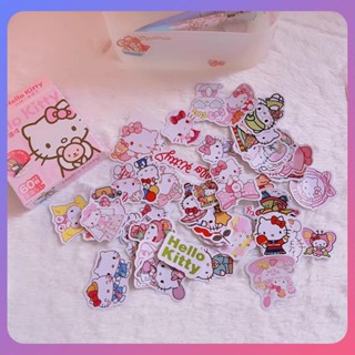 ☛ 60 ชิ้น/กล่อง Sanrio สติ๊กเกอร์ Kawaii Hello Kitty Kuromi สติ๊กเกอร์สำหรับเด็กสาว DIY แล็ปท็อปโทรศัพท์ไดอารี่บัญชีมืออุปกรณ์เสริม srlive