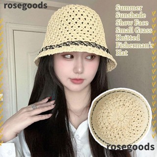 Rosegoods1 หมวกฟางกันแดด ระบายอากาศ สําหรับผู้หญิง