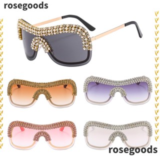 Rosegoods1 Y2k แว่นกันแดด วินเทจ ไม่มีขอบ ขนาดใหญ่