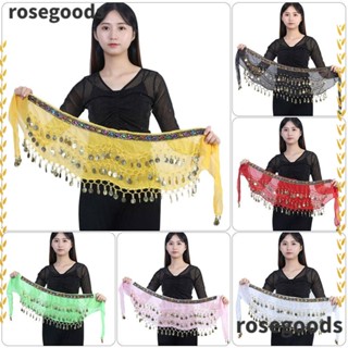 Rosegoods1 เข็มขัดเต้นรําหน้าท้อง ประดับเลื่อมแวววาว สําหรับเต้นรํา