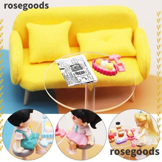 Rosegoods1 เก้าอี้อะคริลิคจิ๋ว 1/12 สําหรับตกแต่งบ้านตุ๊กตา 1 2 ชิ้น