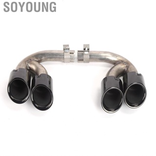 Soyoung Quad Outlet Exhaust  for GTS Style Stainless Steel Tube Fit Cayenne 18‑20