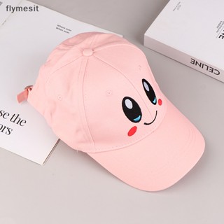 Flymesit หมวกเบสบอลลําลอง ลายการ์ตูนอนิเมะ Kirby น่ารัก สีชมพู ปรับได้ เหมาะกับฤดูใบไม้ผลิ ฤดูร้อน สําหรับผู้หญิง EN