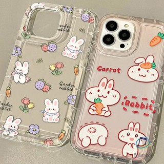 คู่เคสโทรศัพท์โปร่งใสสำหรับ Iphone 11 12 13 14 15 Pro Max XR X XS 7 6 8 Plus SE แครอทกระต่าย อ่อนนุ่มกันกระแทกเปลือก