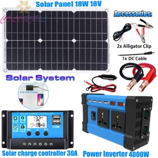 【COLORFUL】Solar Panel Inverter Bundle High Quality DC12V to AC 220V System with Controller