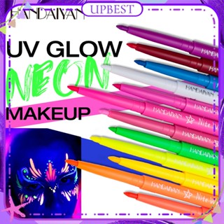 ♕ Handaiyan Fluorescent Eyeliner Halloween Colorful Uv Waterproof Eyeliner Glue Pen Smooth Face Paint Pen Long Lasting Eye Makeup 12 Designs UPBEST