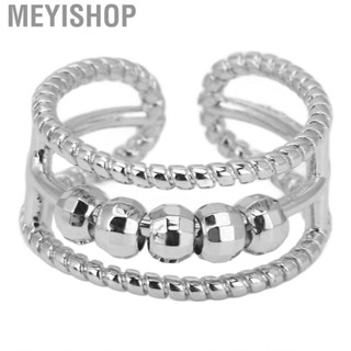 Meyishop Anxiety Ring Prevent Rust Free Rotating Stress Relief Silver Plating Opening for Daily Wear